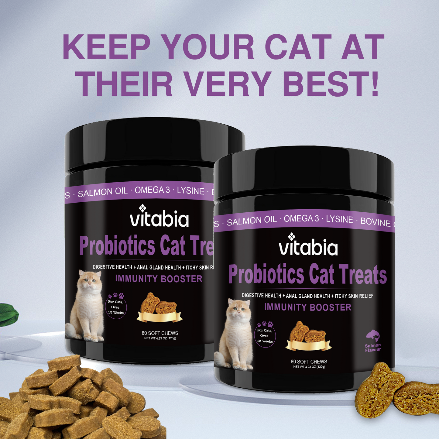 Probiotic Cat Treats – Digestive, Anal Gland & Skin Support