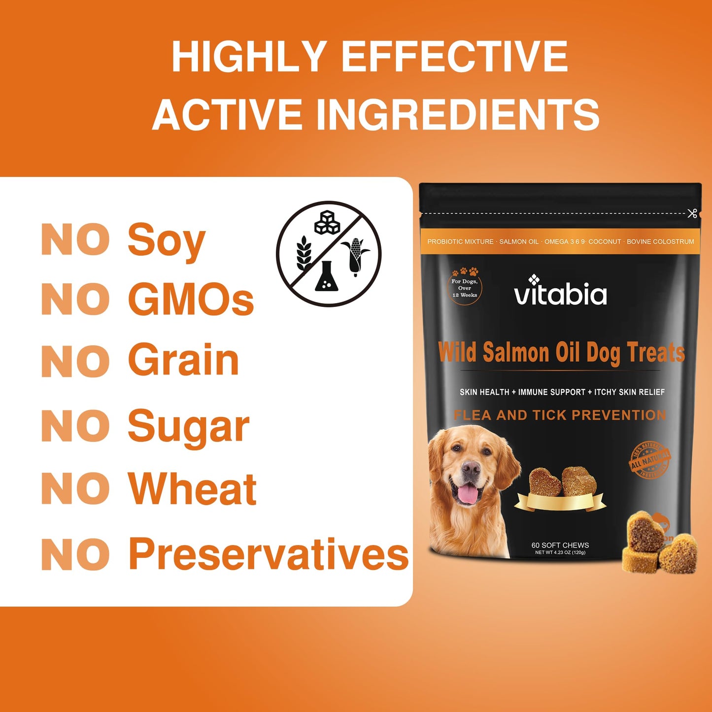 Wild Salmon Oil Dog Chews – Skin, Coat & Digestive Support