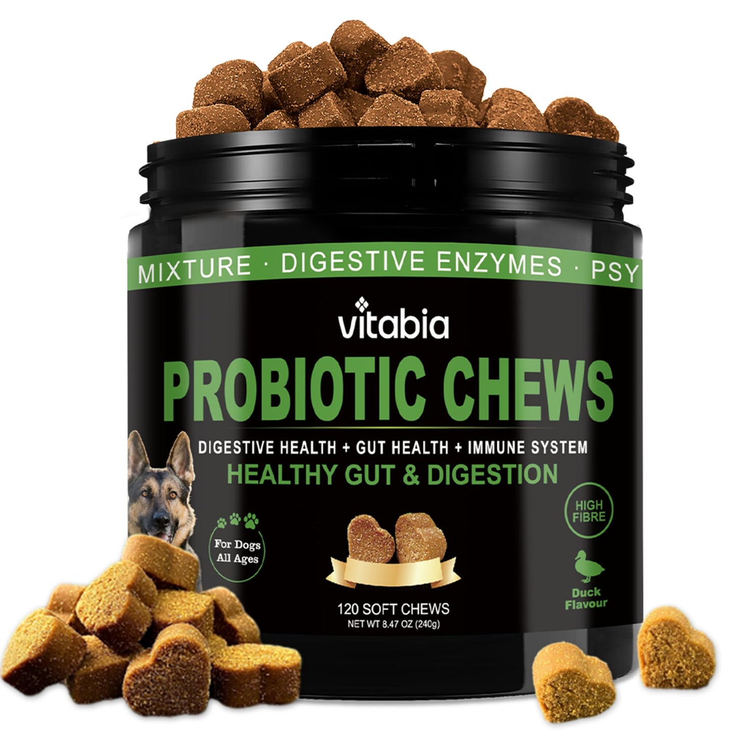 Probiotic Fibre Chews for Dogs – Daily Gut & Coat Support