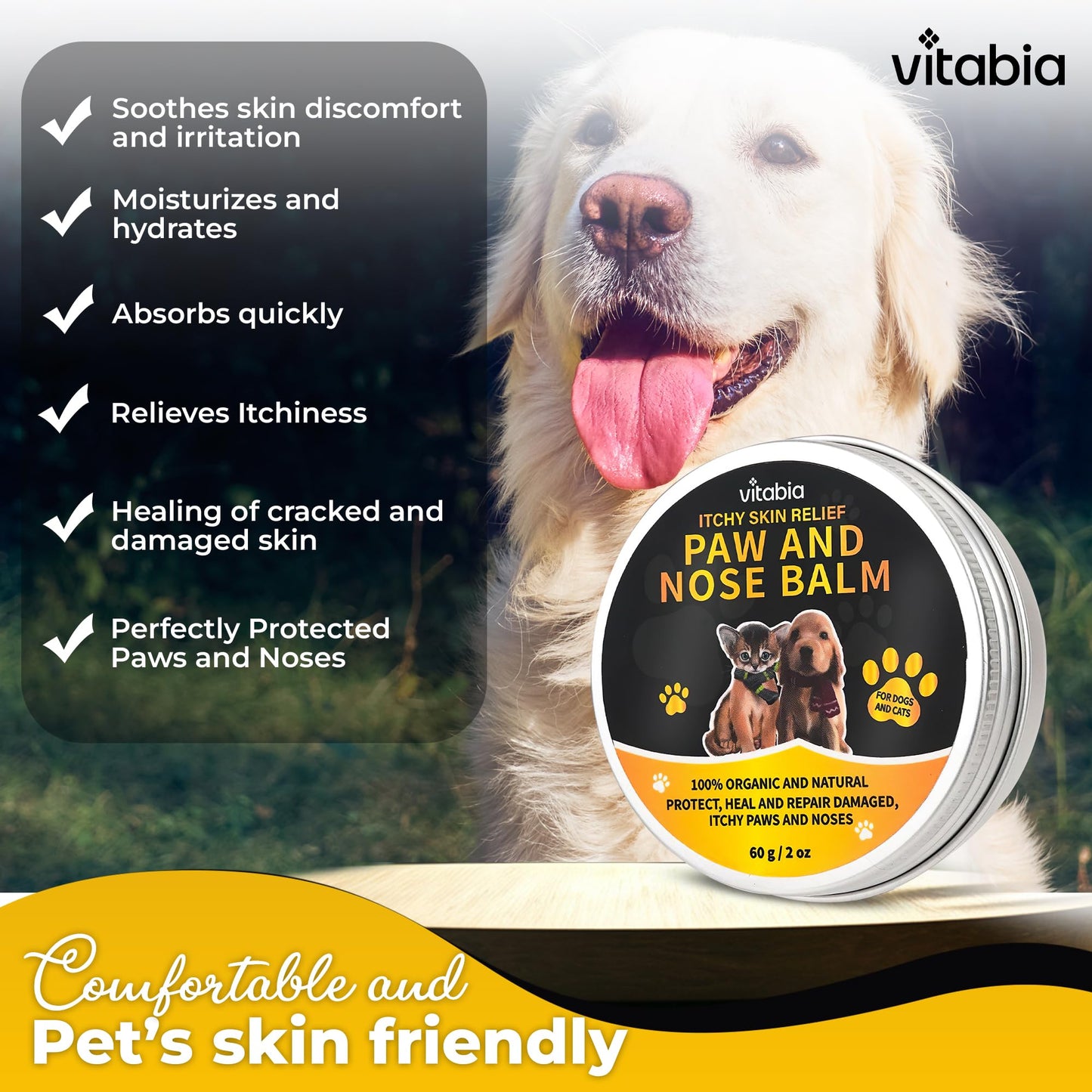 Natural Paw & Nose Balm for Dogs & Cats – Soothes, Heals & Protects