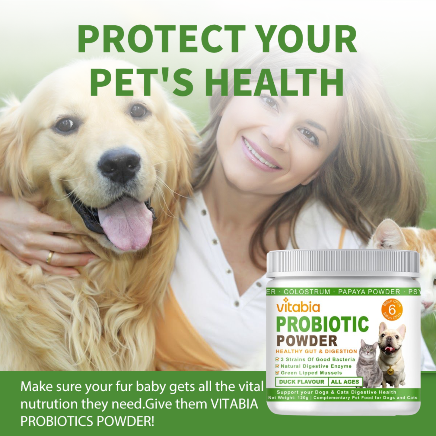 Probiotics Powder for Dogs & Cats – Daily Digestive Support