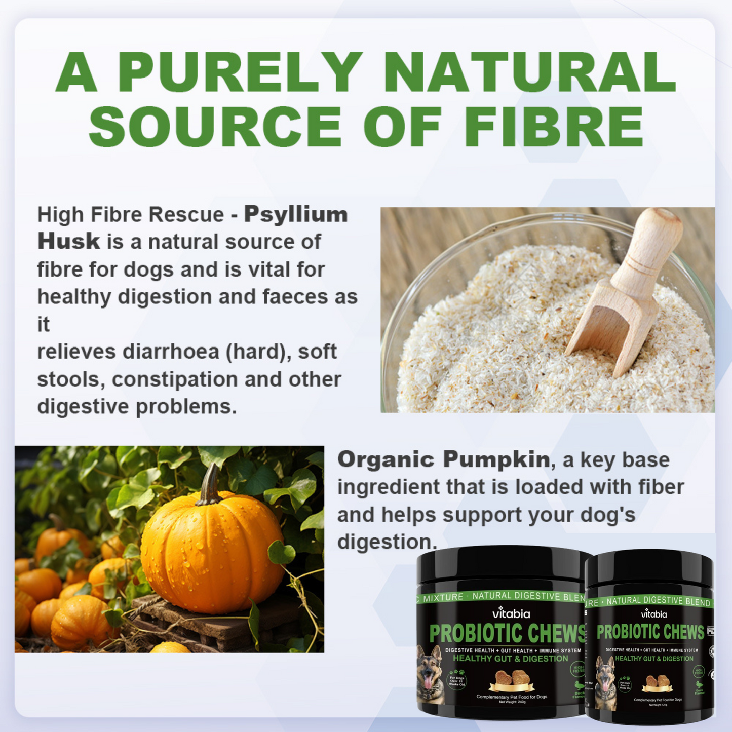 Probiotic Fibre Chews for Dogs – Daily Gut & Coat Support