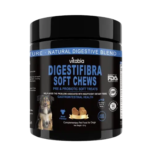 DigestiFibra Probiotic Fibre Chews for Dogs – Gut & Anal Gland Support | Vitabia UK