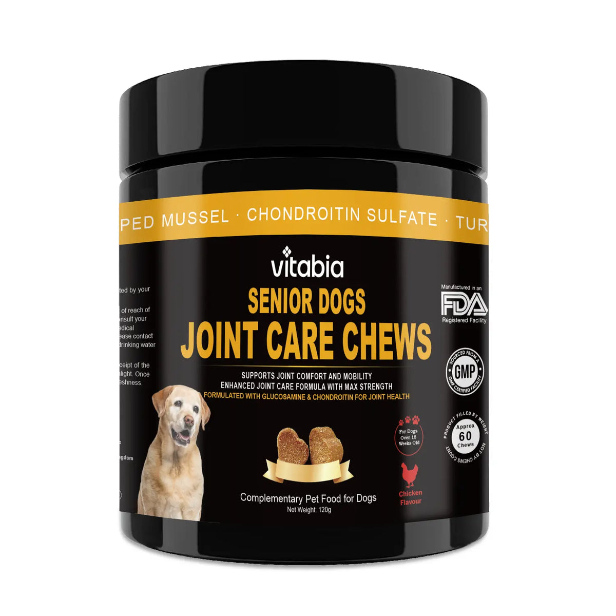 Senior Dog Joint Supplements – Glucosamine, Chondroitin, MSM & Omega 3 for Mobility & Joint Health | Vitabia UK