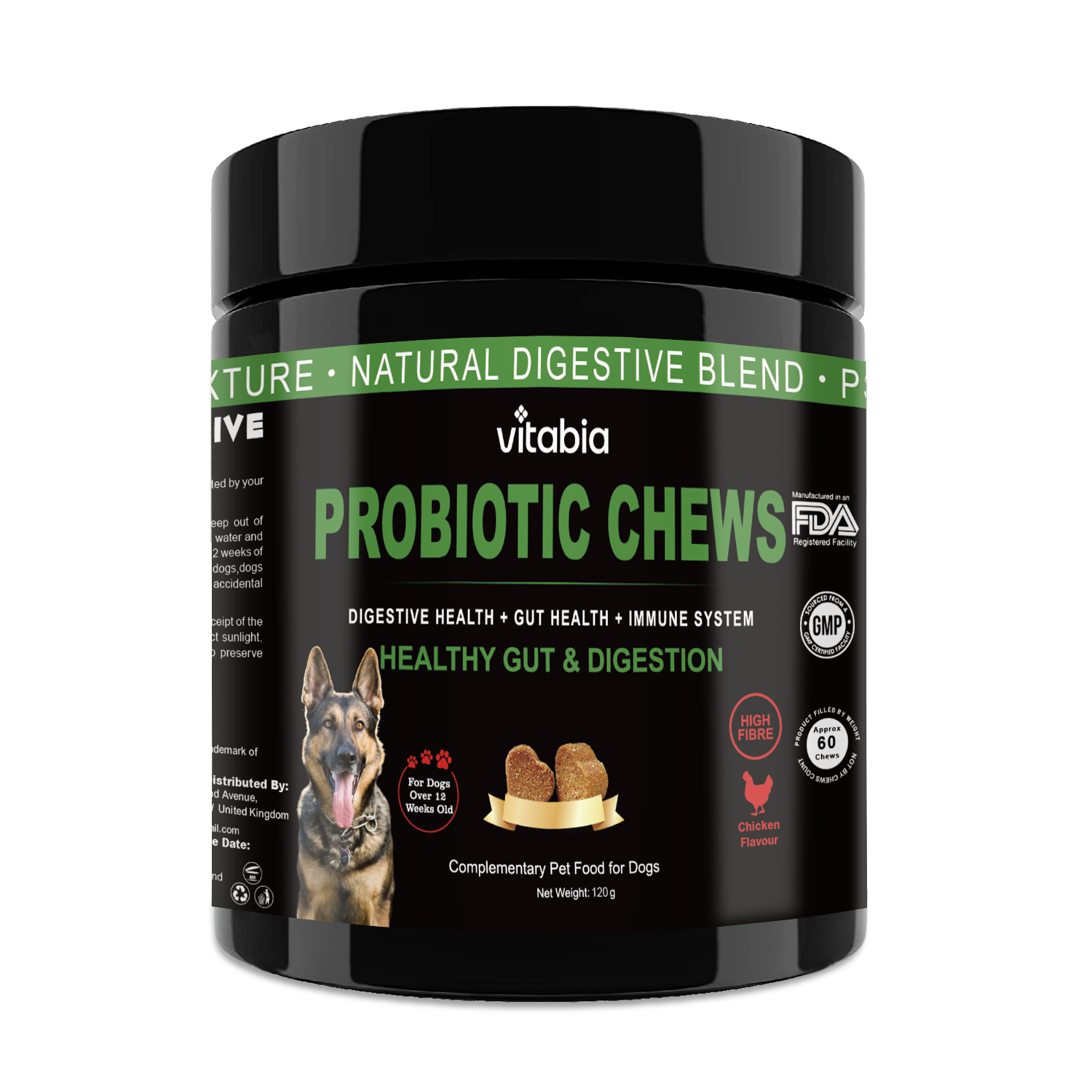Probiotic and Prebiotic Chews for Dogs – Daily Gut Health, Digestion, Anal Gland Care, Stool Firmness and Ccooting Relief.