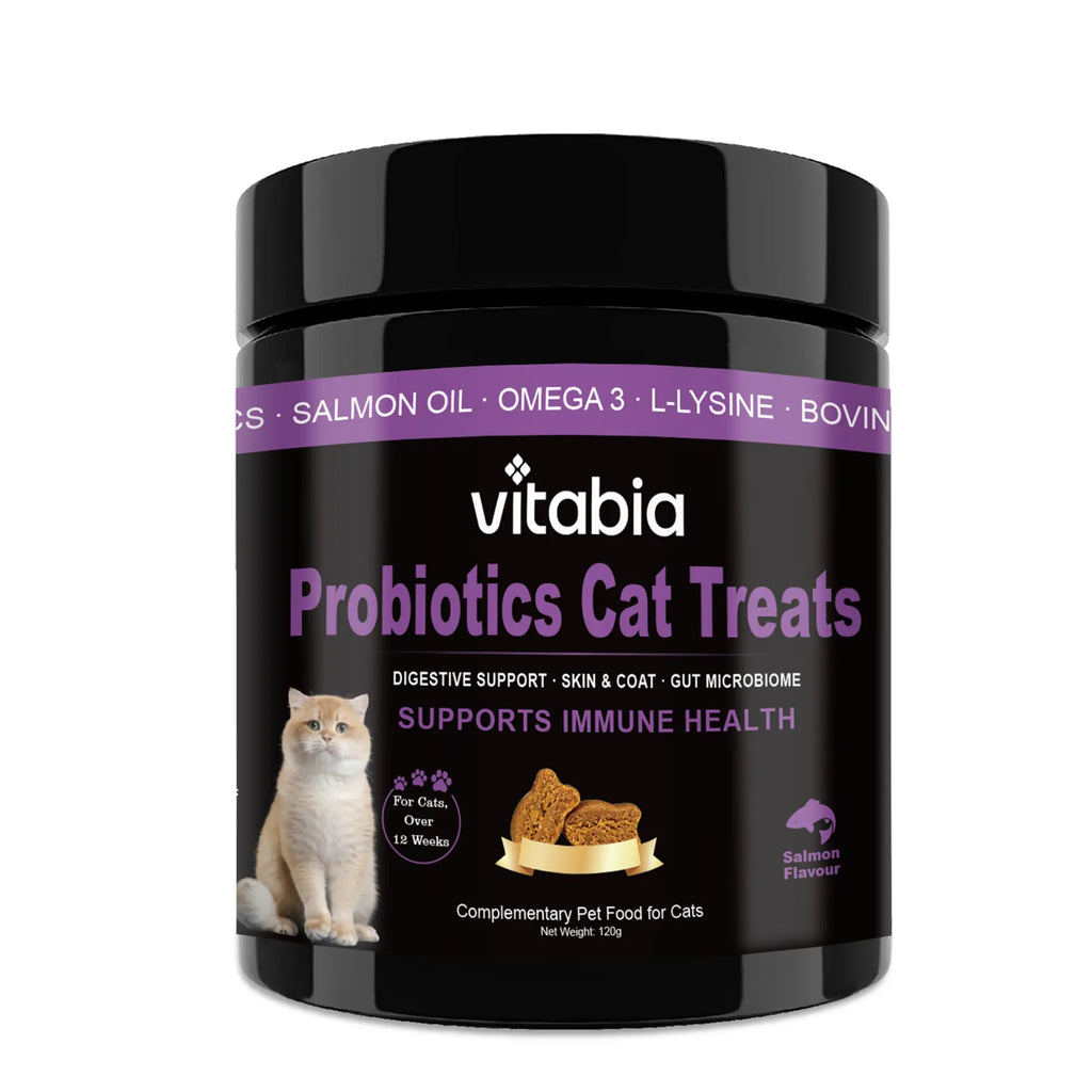 Probiotics for Cats with Lysine & Omega 3 – Skin, Coat, Digestive & Immune Support Soft Chews | Vitabia UK