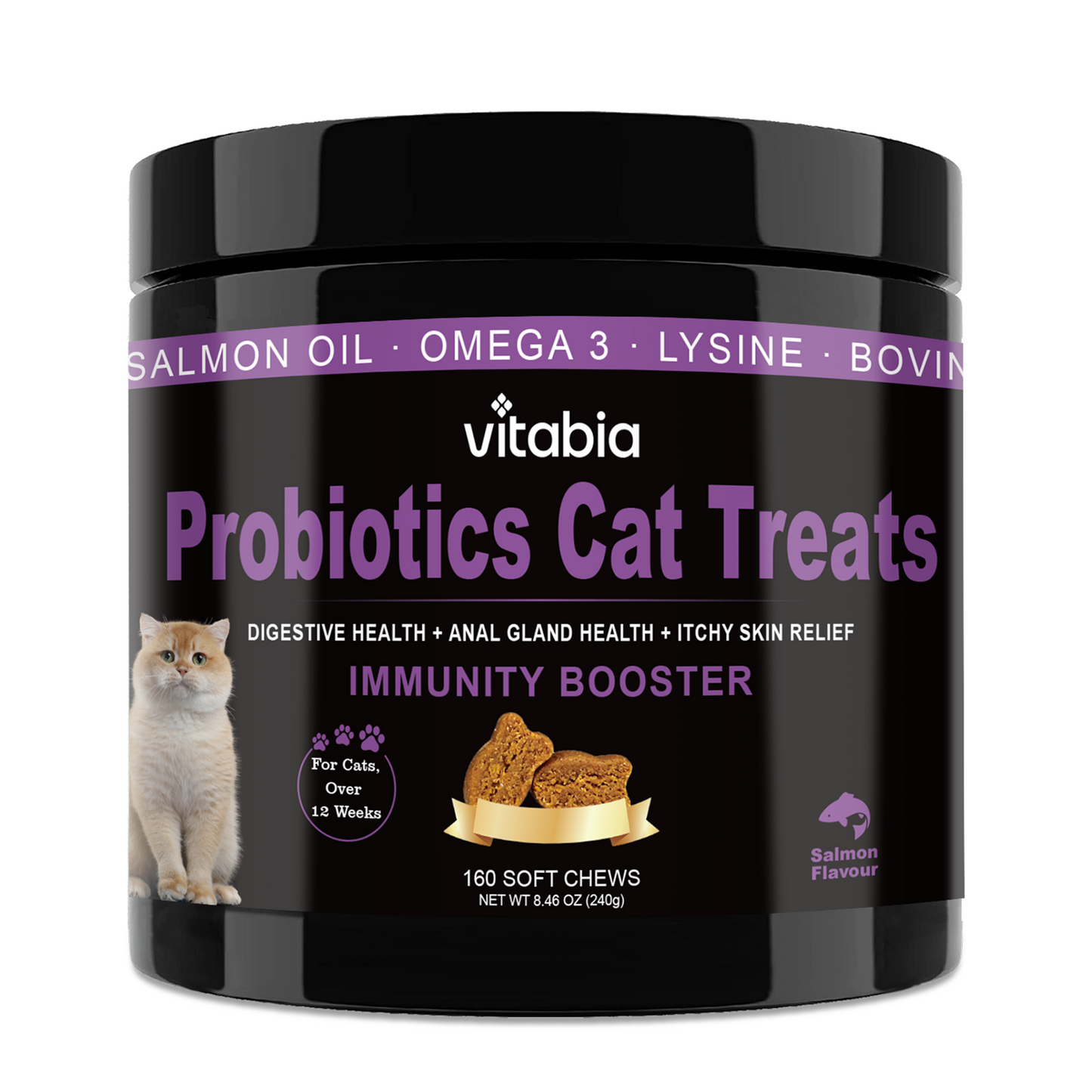 Probiotic Cat Treats – Allergy Relief, Digestive & Immune Support, for Cats & Kittens