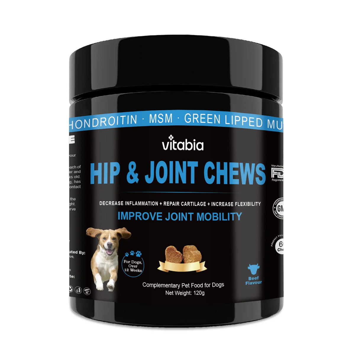 Joint Supplements for Dogs – Glucosamine & Green Lipped Mussel Chews | Vitabia UK