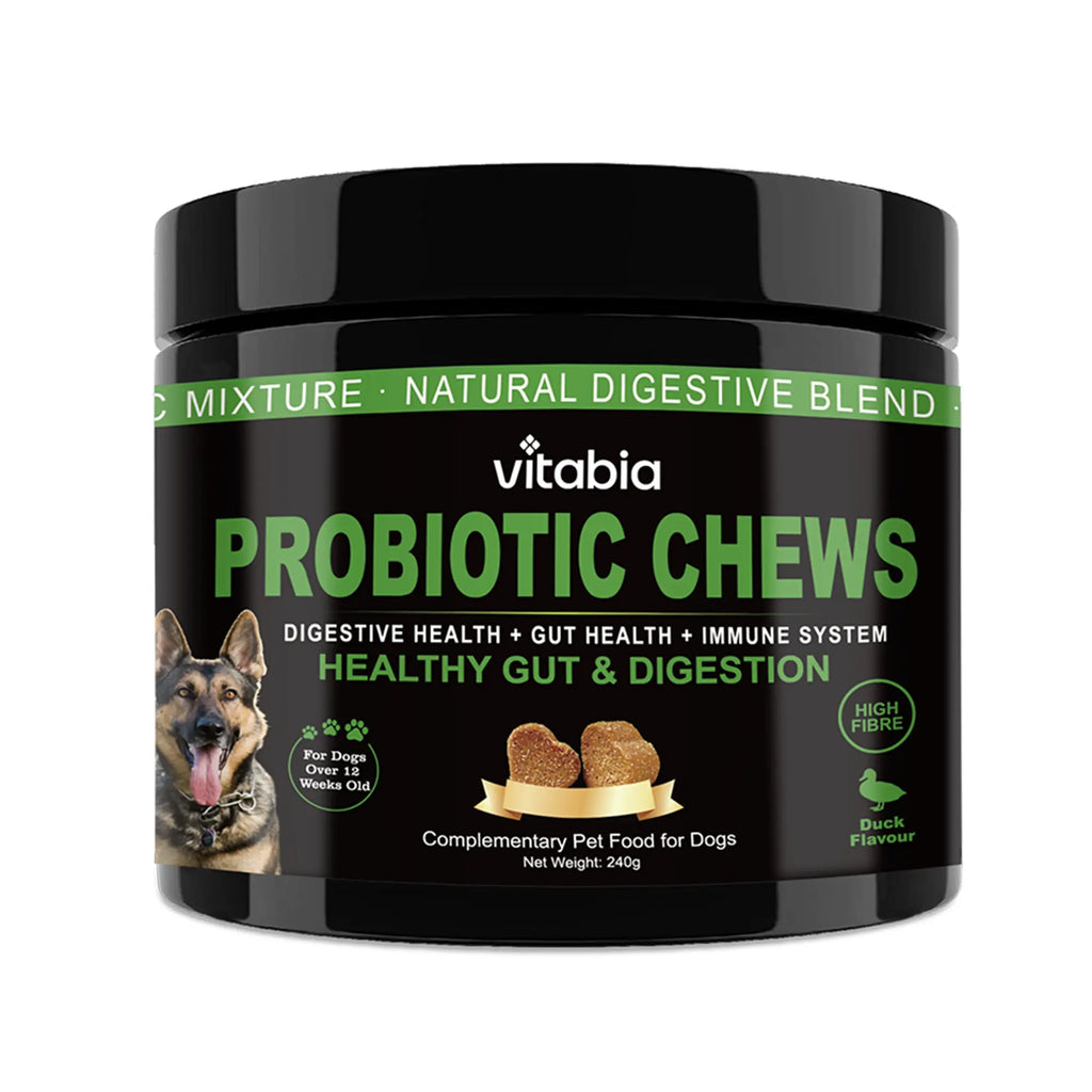 Probiotics for Dogs – Prebiotic Fibre Chews for Gut Health & Anal Gland Support | Vitabia UK