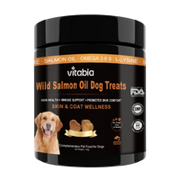 Salmon Oil Chews for Dogs – Omega 3, 6 & 9 Skin, Coat & Immune Support with Probiotics | Vitabia UK