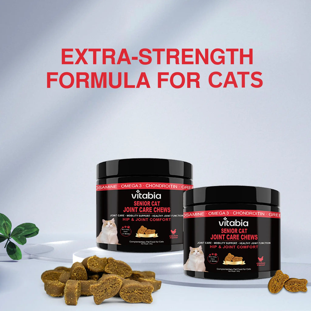 Senior Cat Joint Support Chews – Glucosamine, Chondroitin & Omega 3 for Mobility