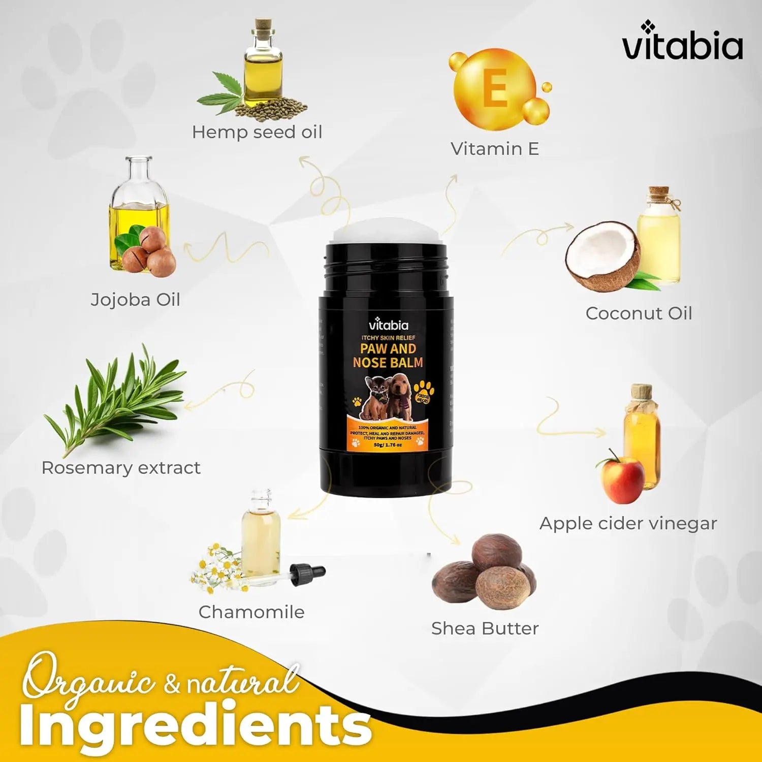 Dog & Cat Paw Balm Stick – Natural Paw, Nose & Skin Care with Shea Butter, Coconut Oil & Vitamin E | Vitabia UK
