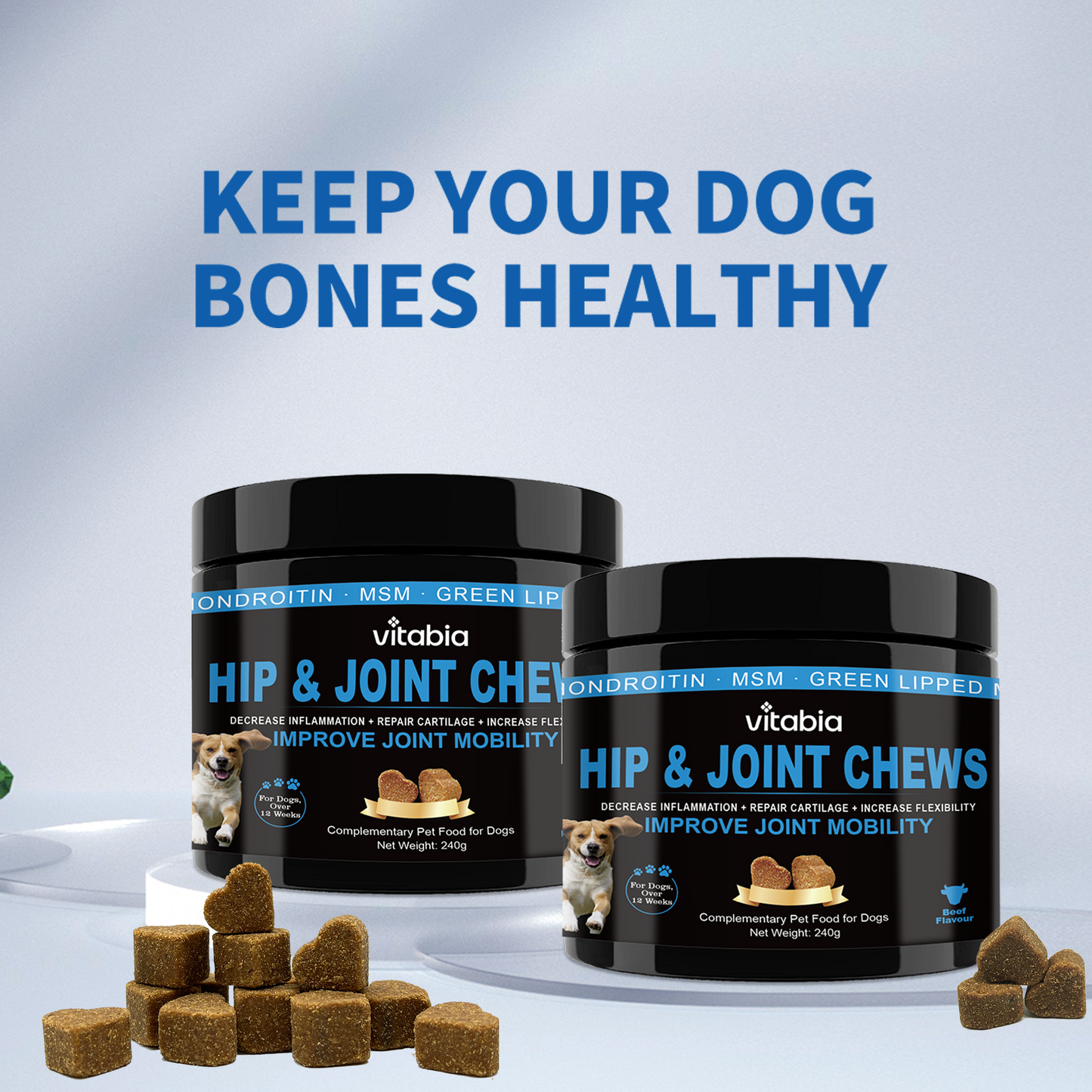 Joint Supplements for Dogs – Dog Joint Care with Glucosamine, Chondroitin, Green Lipped Mussel and Turmeric for Effective Dog Pain Relief