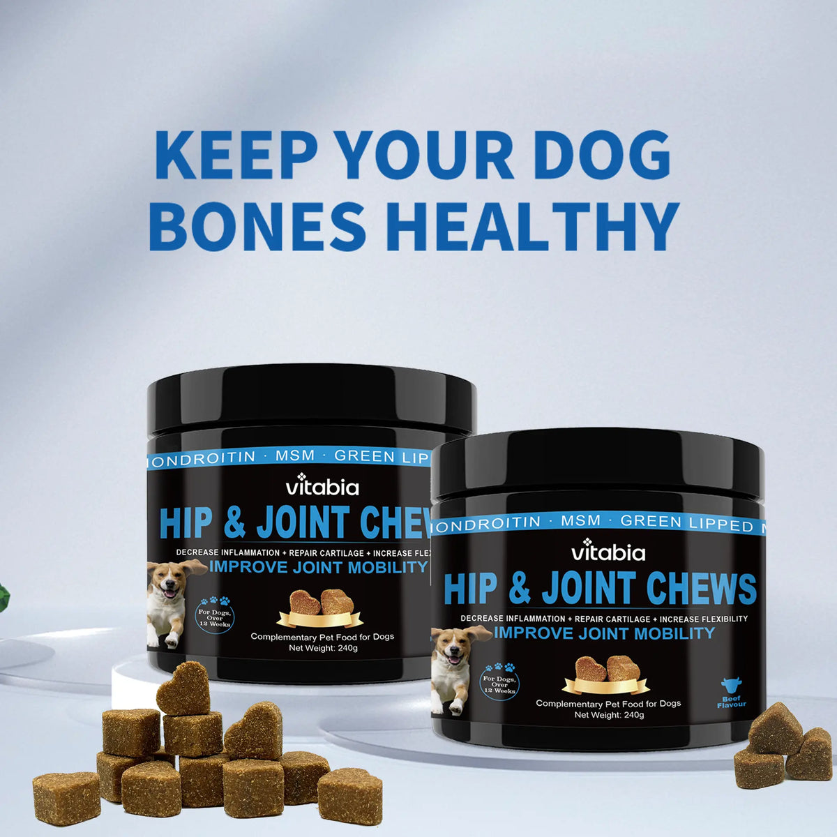 Joint Supplements for Dogs – Glucosamine & Green Lipped Mussel Chews | Vitabia UK