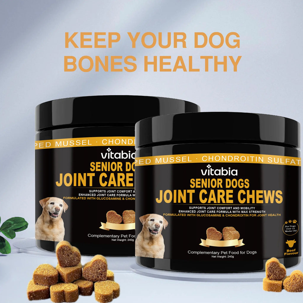 Senior Dog Joint Supplements – Glucosamine, Chondroitin, MSM & Omega 3 for Mobility & Joint Health | Vitabia UK