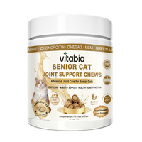 VITABIA Senior Cat Joint Support Chews | Glucosamine, Green-Lipped Mussel & Omega-3 | Chicken Flavour Crunchy Creamy Chews