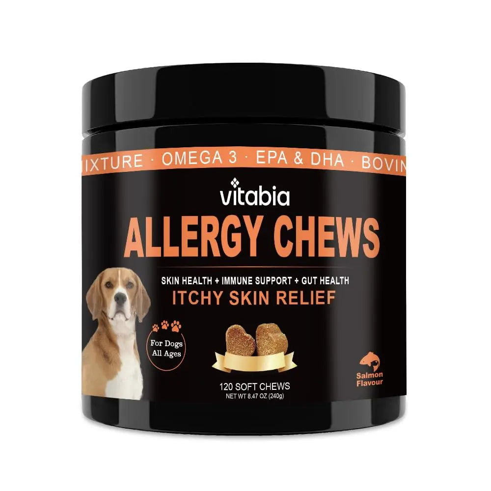 Dog Skin and Coat Support Chews – Omega 3 & Salmon Oil for Healthy Coat | Vitabia UK