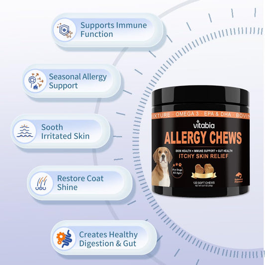 Dog Allergy Relief Chews – Itch & Skin Support Supplement