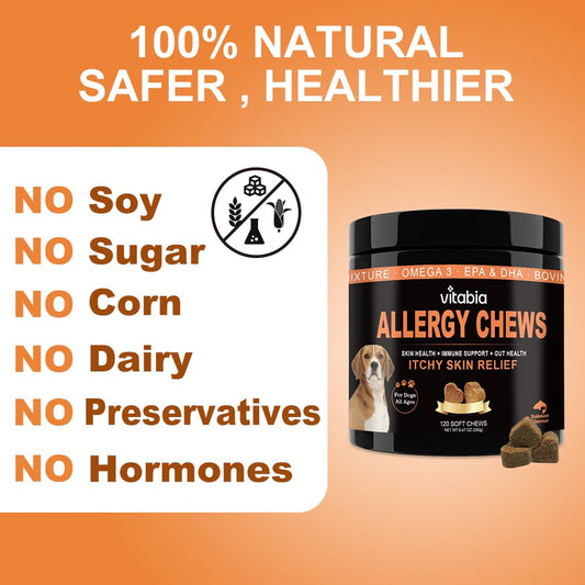 Dog Allergy Relief Chews – Itch & Skin Support Supplement