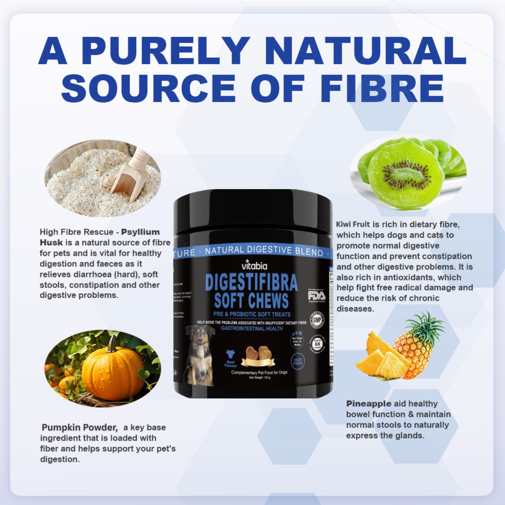 Fibre & Probiotic Chews for Dogs – Daily Digestive Support