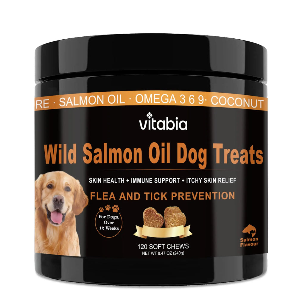 Salmon Oil for Dogs – Wild Omega 3 Skin & Coat Chews | Vitabia UK