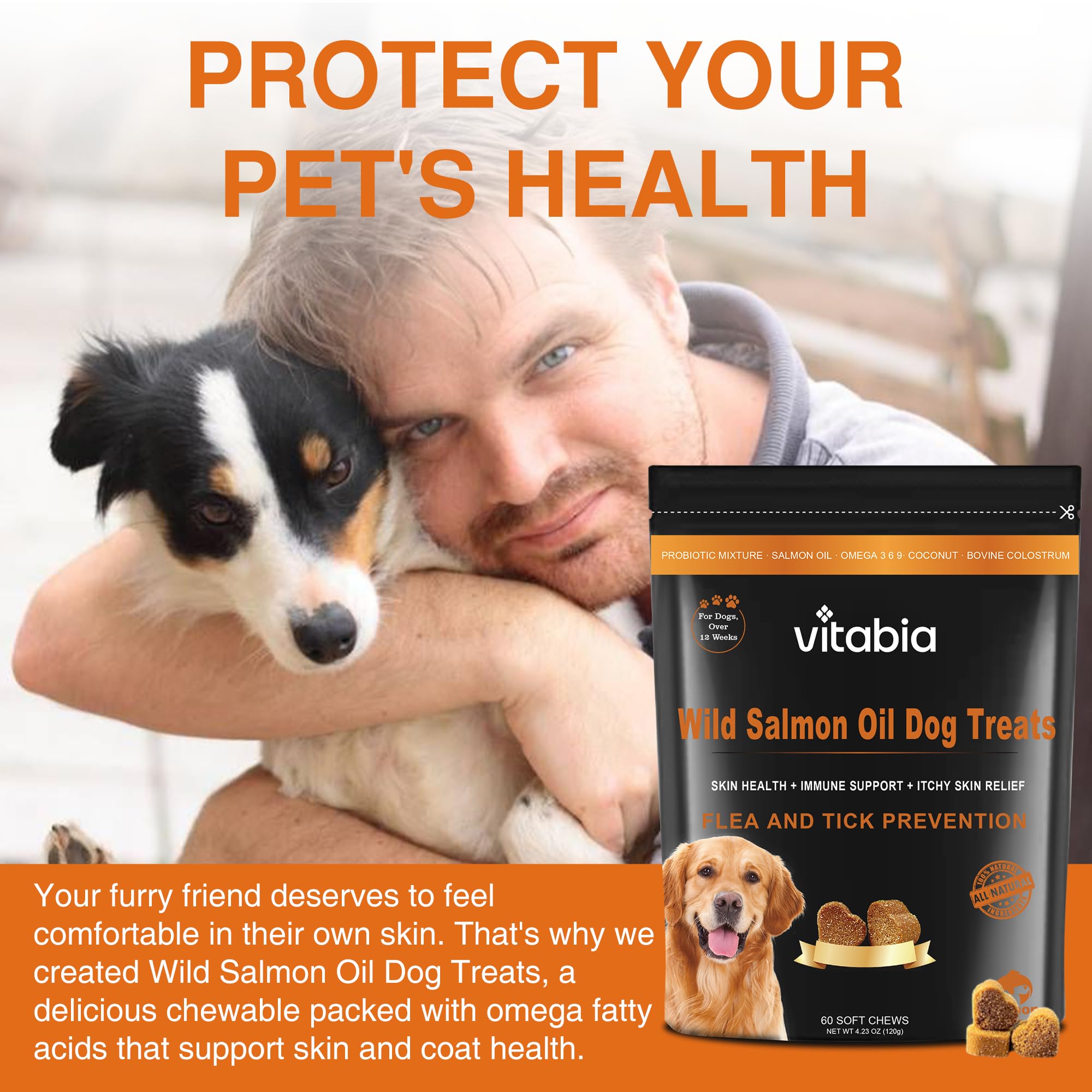 Wild Salmon Oil Dog Chews – Skin, Coat & Digestive Support