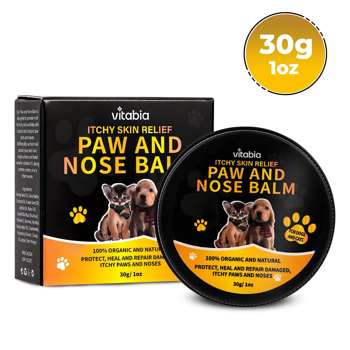 Dog and Cat Paw Balm – Natural Paw & Nose Care with Shea Butter | Vitabia UK