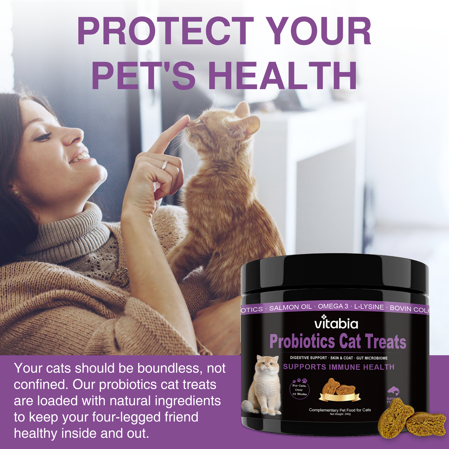 Probiotic Treats for Cats – Daily Gut & Skin Care