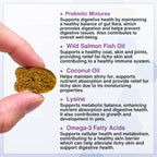 Probiotics for Cats with Lysine & Omega 3 – Skin, Coat, Digestive & Immune Support Soft Chews | Vitabia UK