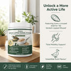Green Lipped Mussel Powder for Dogs & Cats | 1000mg New Zealand Green-Lipped Mussel | 10-in-1 Joint Support Food Topper | 120g
