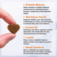 Salmon Oil Chews for Dogs – Omega 3, 6 & 9 Skin, Coat & Immune Support with Probiotics | Vitabia UK
