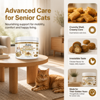 VITABIA Senior Cat Joint Support Chews | Glucosamine, Green-Lipped Mussel & Omega-3 | Chicken Flavour Crunchy Creamy Chews