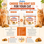 VITABIA Cat Hairball Support Chews | Psyllium Husk, Pumpkin & Omega-3 | Digestive & Gut Health Supplement for Cats | Chicken Flavour |