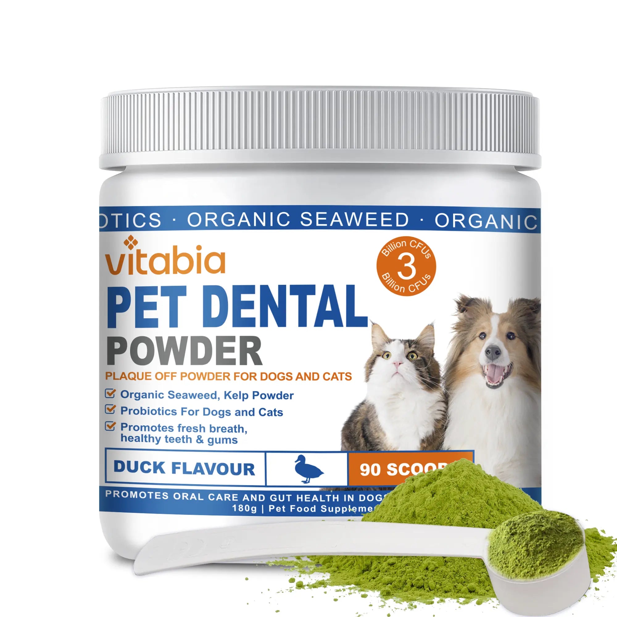 Plaque Off Powder for Dogs & Cats – Dental Care Support with Seaweed, Kelp & Probiotics | Vitabia UK