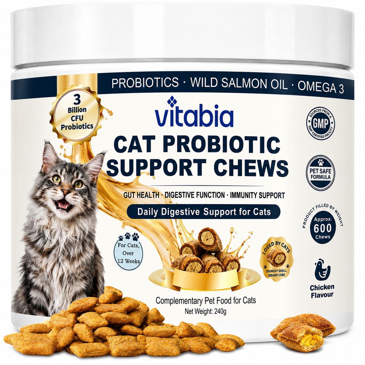 Premium Cat Digestive Support Supplements | Vitabia
