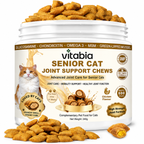 VITABIA Senior Cat Joint Support Chews | Glucosamine, Green-Lipped Mussel & Omega-3 | Chicken Flavour Crunchy Creamy Chews