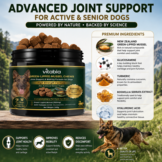 Green Lipped Mussel Dog Chews | Dog Joint Supplement MSM Glucosamine Chondroitin